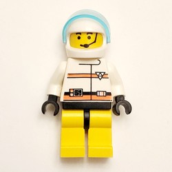 Res-Q Man, Yellow Legs, White Helmet with Visor, Headset