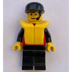 Marine Explorer, Red Shirt with Divers Logo, Black Cap, Yellow Life Vest, Headset