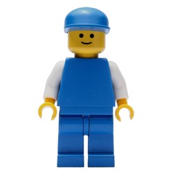 Man, Plain Blue with White Arms, Blue Cap