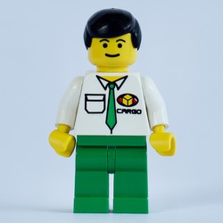 Cargo Worker, White Shirt with Tie, Black Hair