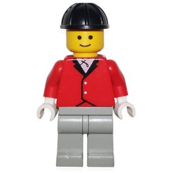 Man, Red Riding Jacket, Light Gray Legs, Black Hard Hat (3626b Head)