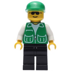 Man, Green Jacket, Black Legs, Green Cap, Sunglasses