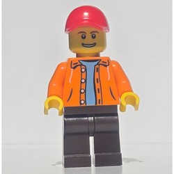 Orange Torso, Dark Brown Legs, Red Cap