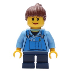 Kid - Medium Blue Torso, Dark Blue Legs, Reddish Brown Hair