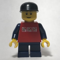 Kid - Red Torso, Dark Blue Legs, Black Cap