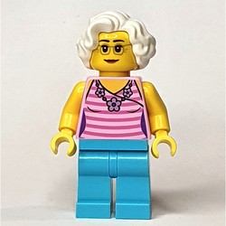 Bright Pink, Medium Azure, White Hair
