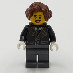 Black Torso, Dark Bluish Gray Legs, Reddish Brown Hair