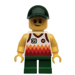 Kid - White Torso, Green Legs, Dark Green Cap