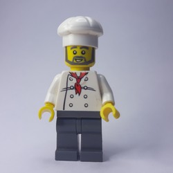Chef, Red Neckerchief, Dark Bluish Gray Legs, Beard