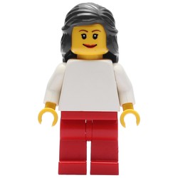 White Torso, Red Legs, Black Hair