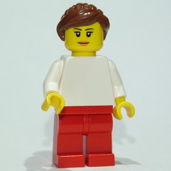 White Torso, Red Legs, Dark Brown Hair