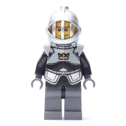 Knight, Black, Armor, Helmet with Grille, Cheek Lines