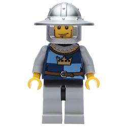 Knight, Dark Blue, Wide Brim Helmet, Cheek Lines