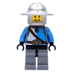 Knight, Blue, Wide Brim Helmet