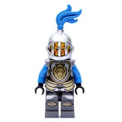 Knight, Blue, Armor, Helmet with Grille and Blue Plume