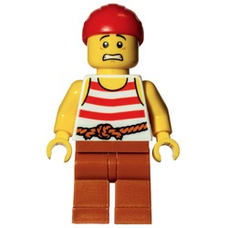 Pirate, Red and White Striped Shirt, Red Bandanna