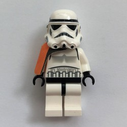 Sandtrooper Squad Leader / Captain, Orange Pauldron, Neck Bracket, Plain Black Head, Dotted Mouth print