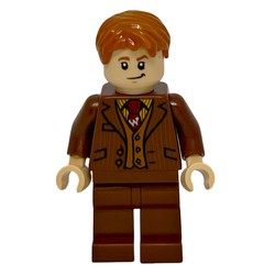 Fred Weasley in Reddish Brown Suit, Dark Red Tie