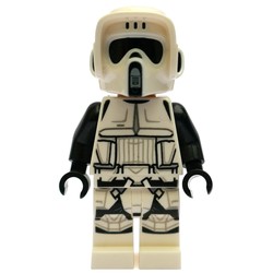 Scout Trooper, Dual Molded White and Black Helmet, Closed Mouth