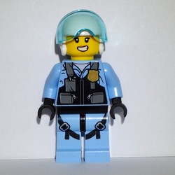 Rooky Partnur, White Helmet, Bright Light Blue Legs