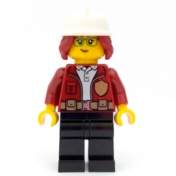 Freya McCloud, Open Dark Red Jacket with Badge, White Fire Helmet (3626cpr3232 Head)