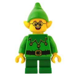 Elf - Bright Green Torso, Green legs, Bright Green Hat, Glasses