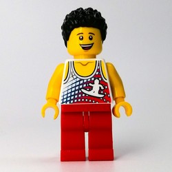 White Torso, Red Legs, Black Hair