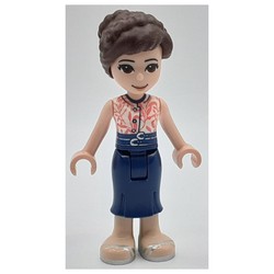 June - White Top, Dark Blue Skirt