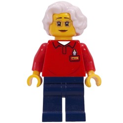 Red Torso, Dark Blue Legs, White Hair