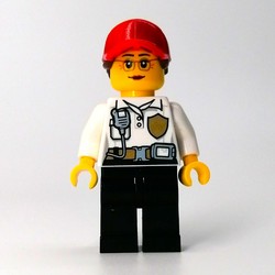 Firefighter, White Torso, Black Legs, Red Cap