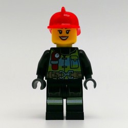 Fire Fighter - Black Torso, Black Legs, Red Helmet, Female