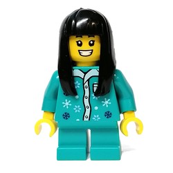 Kid - Dark Turquoise Torso and Legs, Long Black Hair
