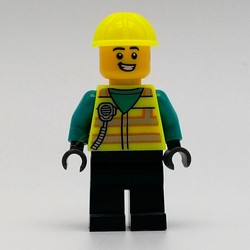 Man, Vibrant Yellow Safety Vest and Helmet