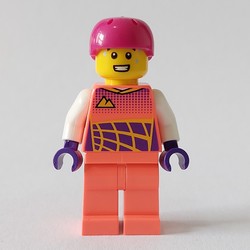 Cyclist, Coral Racing Suit, Magenta Bike Helmet