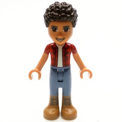 River - Red Shirt, Sand Blue Pants, Dark Brown Hair
