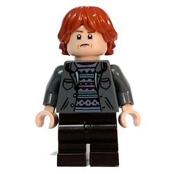 Ron Weasley, Dark Bluish Gray Jacket, Medium Dark Brown Legs