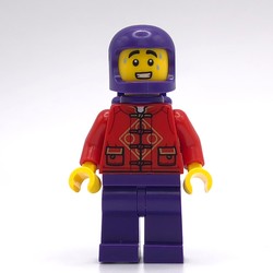 Space Costume, Red Torso, Dark Purple Legs, Helmet, Air Tanks