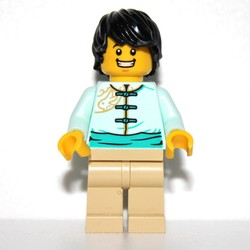 Light Aqua Torso, Tan Legs, Black Hair
