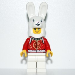 Red Torso, White Legs, White Bunny Mask