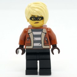 Criminal, Dark Orange Jacket, Black Legs, Bright Light Yellow Hair