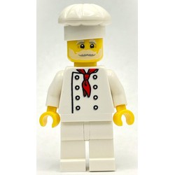 Pizza Chef - White Torso, White Legs, White Hat, White Beard
