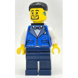 Bass Player - Blue Torso, Dark Blue Legs, Black Hair, Black Neck Bracket