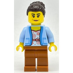 Club Owner - Bright Light Blue Torso, Dark Orange Legs, Dark Brown Hair