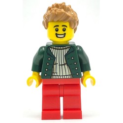 Pizza Delivery Driver - Dark Green Torso, Red Legs, Medium Nougat Hair
