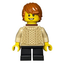 Kid - Tan Torso, Black Legs, Dark Orange Hair