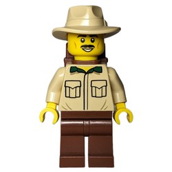 Tan Torso, Reddish Brown Legs, Tan Hat