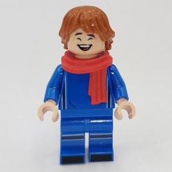 Soccer Fan, Blue Soccer Kit, Red Scarf, Dark Orange Hair