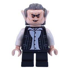 Griphook - Dark Bluish Grey Hair, Black Torso, White Arms, Black Legs