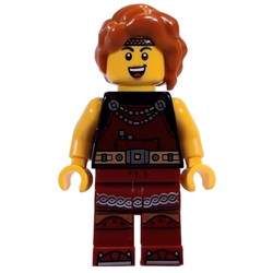 Viking, Dark Red Overalls, Dark Orange Hair