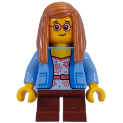 Kid - Bright Blue Torso, Reddish Brown Legs, Medium Nougat Hair